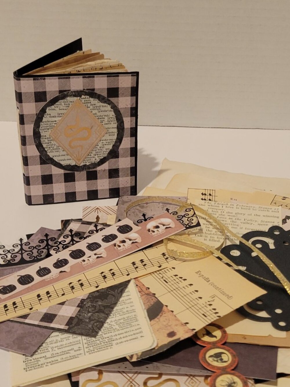 Junk Journal and 50 pieces of Ephemera Halloween Themed Handmade Mini